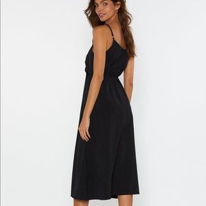 Nasty Gal Dresses - Black Tie Front Button Midi Dress Nasty Gal Dresses - Black Tie Front Button Midi Dress